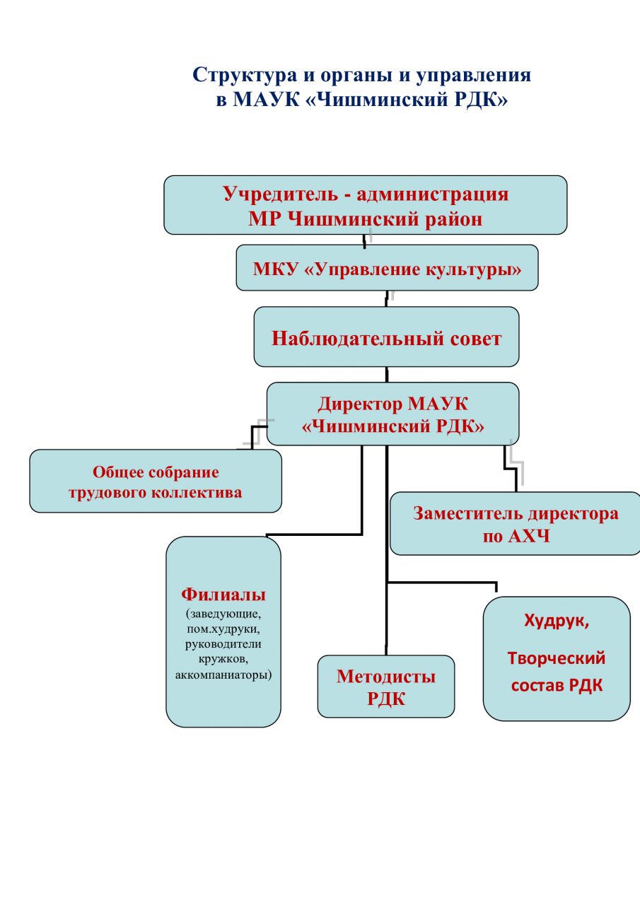 Структура и органы и управления в МАУК 